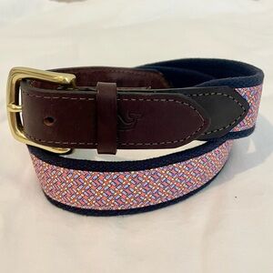 VINEYARD VINES MENS Preppy Cotton Leather BELT‎